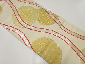 アンティーク　立涌に菊模様織出し名古屋帯（材料）